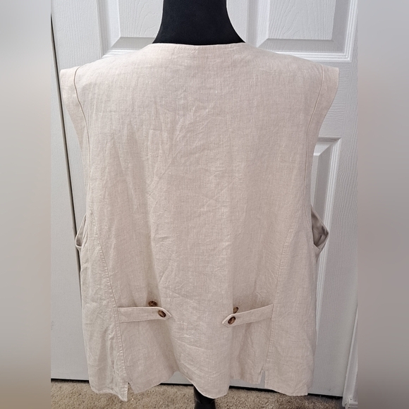 Perry Ellis 100% Linen Button Up Vest    Size 3X - Picture 4 of 5